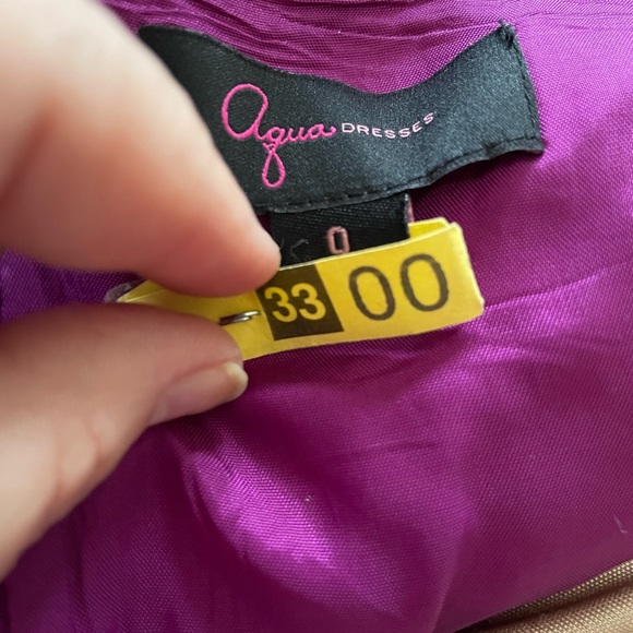 AQUA Berry (Purple) Taffeta Mesh Illusion (peekaboo) Fit & Flare Dress - Picture 6 of 6